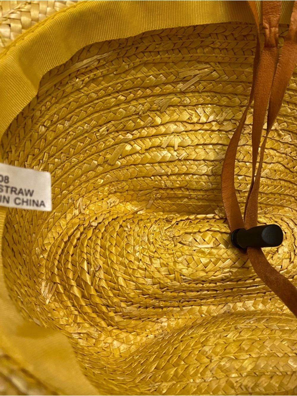 Cato Arlin Straw Yellow Cowgirl Hat With Adjustable Chin Strap. - Picture 4 of 6